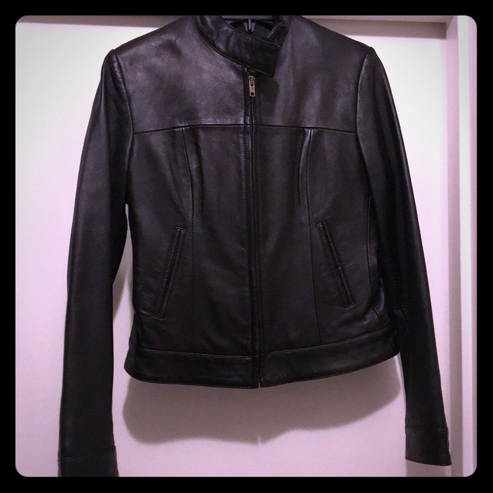 Faux leather jacket with zipper